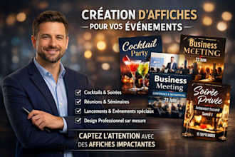 eye catching advertising posters for your events, cocktail parties, meetings