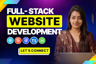 do custom website development as full stack developer, front end and back end