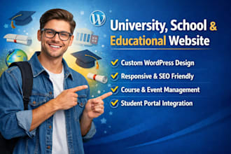 build university wordpress website, school, college and educationcal website