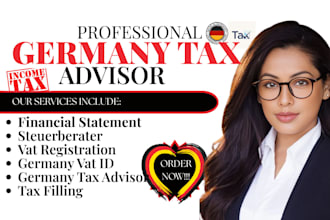 give you general advice on german tax law,tax filling ,financial statement