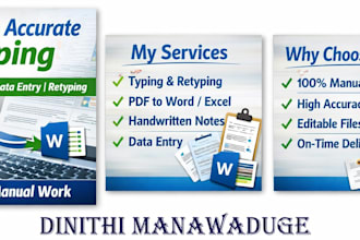 do fast and accurate typing, retyping and data entry work