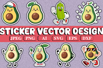draw custom sticker vector design for print and digital use