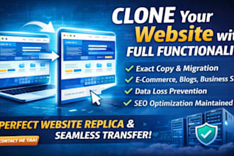 clone,migrate website,copy website design,full website replication