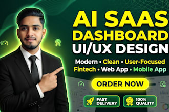 design modern ai saas dashboard UI UX, web app, and fintech mobile app