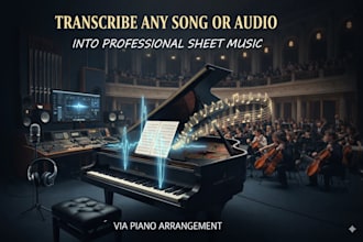 transcribe any song or audio into professional piano sheet music, midi