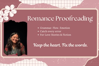 proofread and edit your romance novel or manuscript