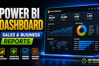 create a power bi dashboard for sales, business, and data analysis