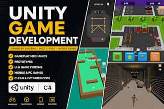 develop gameplay mechanics in unity for mobile and PC games