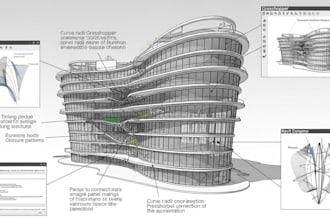 design parametric architecture with rhino 3d, grasshopper , revit dynamo
