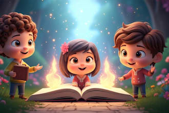 create 3d disney style children story book picture book illustration