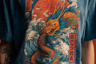 draw a japanese t shirt illustration