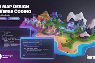 create a stylized 3d fortnite map with 3d game enviroment and custom verse code