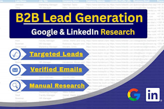 do b2b lead generation using google search and linkedin research