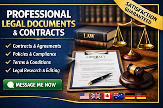 write professional legal documents, contracts and policies