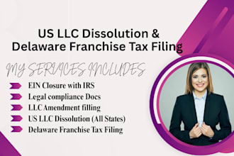 dissolve your US llc, file delaware franchise tax, and close ein