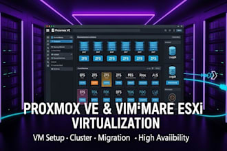 setup proxmox ve vmware esxi virtualization vm configuration and cluster