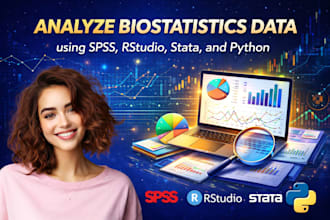 analyze biostatistics data using spss, rstudio, stata, and python