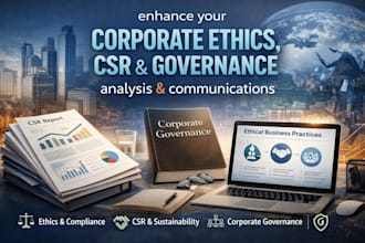do clear ethics,csr, corporate governance analysis for reports and presentation