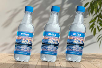 design mineral water bottle label for your brand