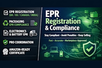 handle your epr registration and compliance for UK, eu, canada, or india