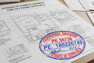 prepare licensed pe stamped drawings for city permit approvals in USA