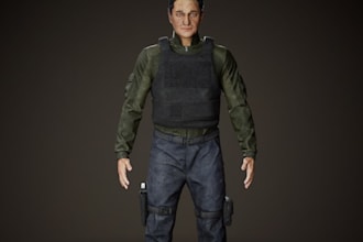 retopo game character,bake texture,game ready amor,custom body morphs,daz studio