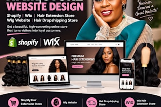 shopify hair extension store, wig website, hair dropshipping store, wix hair