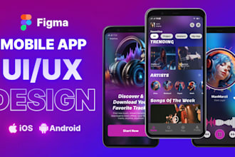 design android and ios app UI UX in figma