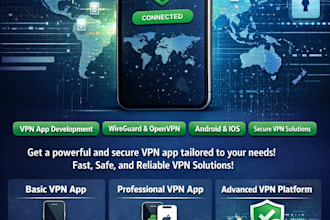 do a premium VPN app with admin panel, in app purchase, admob and video ads
