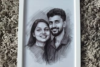 draw a realistic pencil sketch portrait from your photo