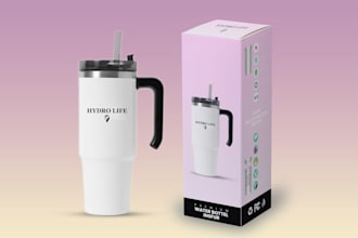 design premium tumbler or stainless steel water bottle packaging box