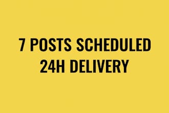 manually schedule 7 social media posts via buffer in 24h