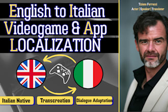 localize from english into italian your videogame or app
