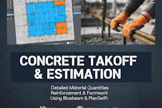 do concrete takeoff and estimation, on bluebeam, planswift