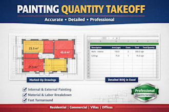do painting quantity takeoff, boq, and cost estimate