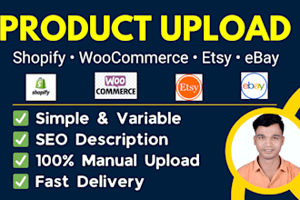 upload products to shopify woocommerce and etsy store manually