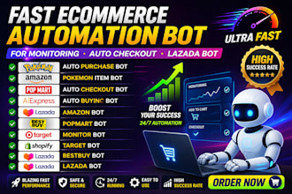 fast ecommmerce automation bot for monitoring auto checkout bot lazada bot