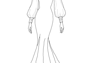 create clean fashion line drawings and flat sketches