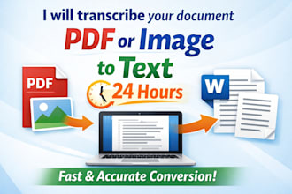 transcribe your document PDF or image to text in 24 hours