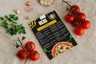 design a professional menu for your restaurant or cafe