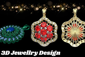 do jewelry cad design, rings, 3d jewelry design, pendant, grillz,necklace, print