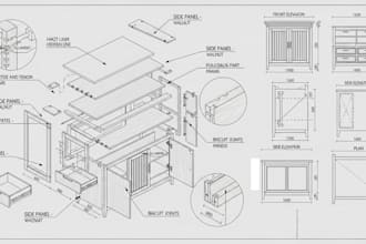 draft your furniture, woodworking, joinery cad shop drawing