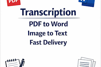 text transcription PDF to word and image to text conversion