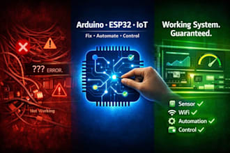 do arduino programming, esp32, iot, automation, sensors and control system