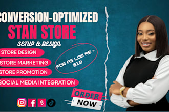 create, market, and promote your stan store, etsy shop, and payhip tiktok shop