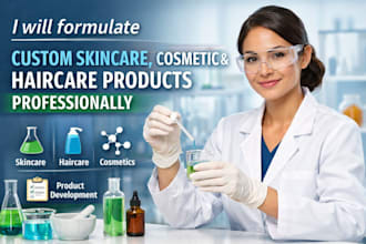 formulate custom skincare cosmetic and haircare products professionally