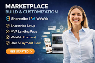 customize sharetribe marketplace website, weweb, sharetribe, landing page mvp