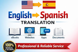 do accurate english to spanish translation for ebook website books and apps
