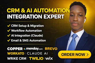 setup CRM copper mondaycom brevo workato  claude ai wrike twilio automation