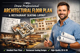design professional restaurant floor plan and seating layout drawings